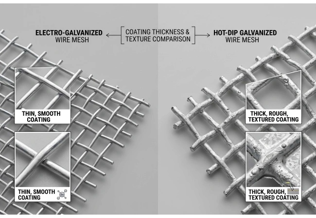 Hot-dip galvanized vs electro-galvanized welded wire mesh comparison